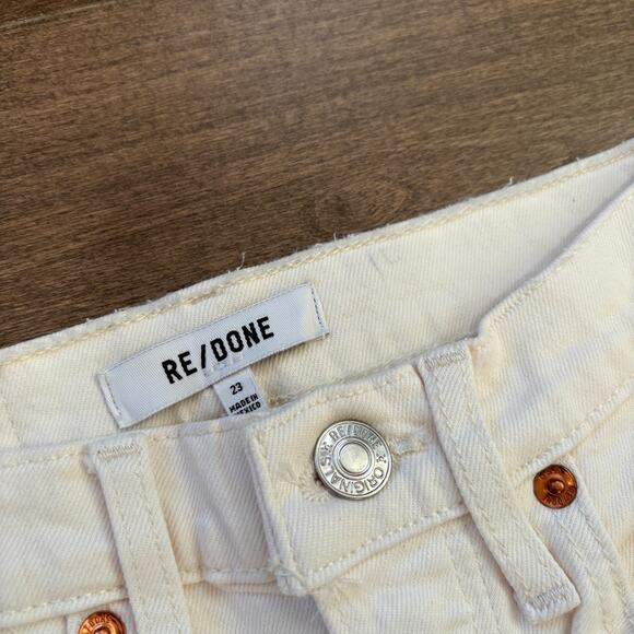 RE/DONE Womens Originals 90s High Rise Ankle Crop Jean size 23 Vintage White NWT - Picture 6 of 6